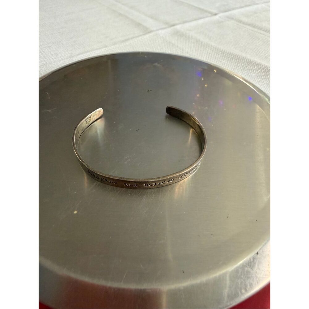 Imagine Ask Believe Receive Silver Inspirational Bracelet